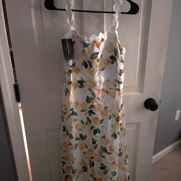 New - Lemon Print Maxi Dress – Large - Picture 1 of 2